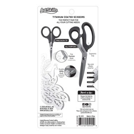 ArtSkills Titanium Craft Scissors Pack, 8" Project and 5" Detail, 2 Pieces (PA-5455)