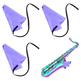 3Packs Clarinet Cleaning Swab Cloth Pull Through Swab Instrument Cleaner Cloth Clarinet Cleaning Cloth Swab for Inside Tube Suitable for Clarinet Piccolo Flute Sax Saxophone (Purple)