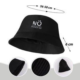 MEJOSER Fishing Hat Funny for Women Men Black Summer Hat Accessories Fishing Hat Summer with Saying Teenager Boy Girl, Nö