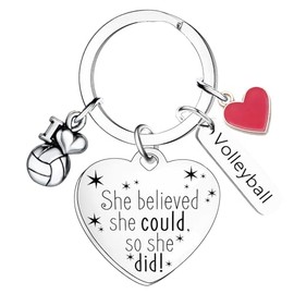 Volleyball Gifts for Teen Girls Inspirational Gifts Keychain for Volleyball Players Congratulations Gift Keychain Encourage Keyrings for Volleyball Players