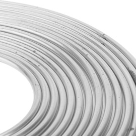 Tubo de Línea de Freno de 25 Pies, Cobre Niquelado, Diámetro Exterior de 3/16 Pulgadas para de de Frenado Hidráulico (SILVER)