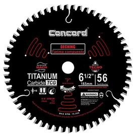 Concord Blades DEK0650T056SP 6-1/2" 56 Tooth Composite Decking Non-Stick Coated Blade