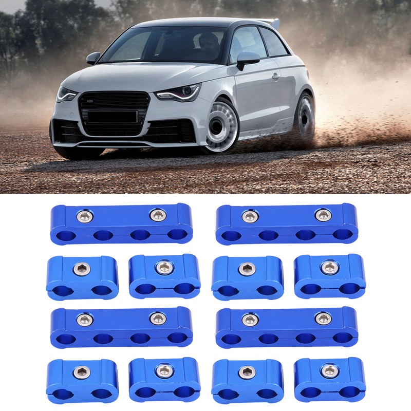 12Pcs Braided Engine Spark Plug Wire Hose Separator Clamp Fitting