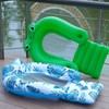 U-Shaped Inflatable Mesh Hammock Water Float for Pool, Beach, and River 124*78*26/Jade