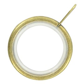 Merriway BH05501 (24 Pcs) Silent Running Curtain Drapery Pole Rod Ring Fixed Eye Antique Brass Inner Dimension 32mm - Pack of 24 Pieces