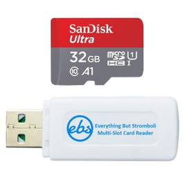 SanDisk Ultra 32GB Micro SD Memory Card Works with Wyze Cam Outdoor, Wyze Cam v3 Smart Camera Class 10 U1 UHS-I (SDSQUA4-032G-GN6MN) Bundle with (1) Everything But Stromboli MicroSDHC & SD Card Reader