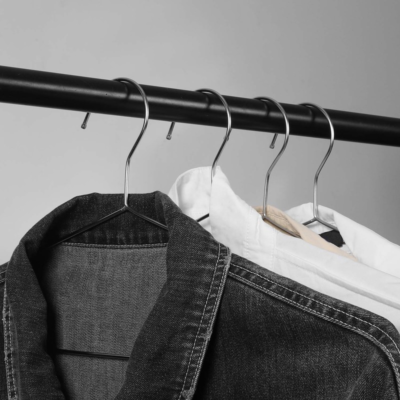 KINJOEK 50 Pack Wire Hangers for Clothes,17.7”Stainless Steel Wire Clothes