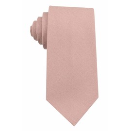 Mens Regular Width Color Linen Neckties - Standard and Extra Long Tie (Dusty Rose, Standard 58 inches)