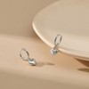 Silver Hoop Earrings for Women, Heart Dangle Earrings Small Huggie