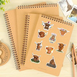 Highland Cows Stickers Cattle Sticker Set 50 Pieces Cute Decoration for Car Laptop Skateboard Bicycle Moped Motorcycle Bicycle Computer Suitable for Adults Children