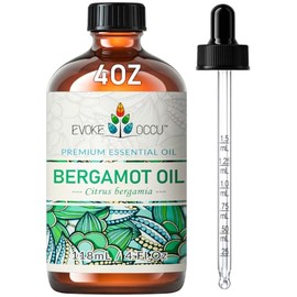 EVOKE OCCU Evoke Occu Aceite Esencial De Bergamota 4 Oz, Aceite Puro De Bergamota Para Masaje De La Piel Aromaterapia Difusor De Vela Fabricación De Jabón- 4 Fl Oz