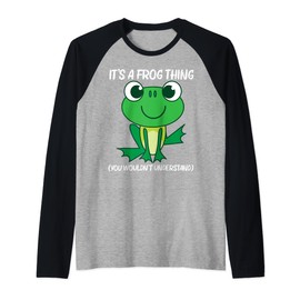 Cute Frog Design For Men Women Forest Zoo Pet Animal Catcher Raglan Baseball Tee