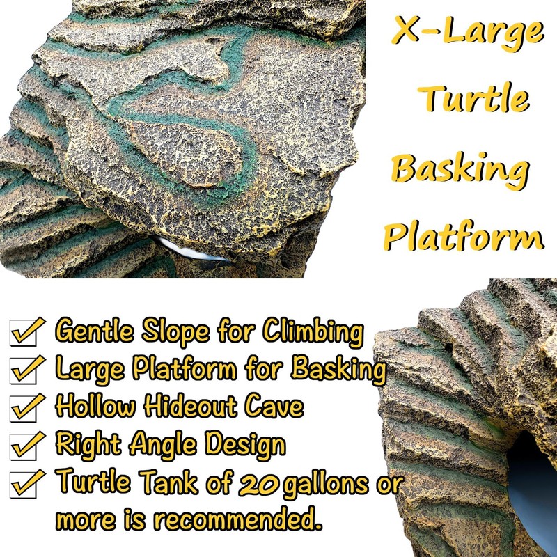 Tfwadmx Large Turtle Basking Platform, Bearded Dragon Hide, Reptile Cave