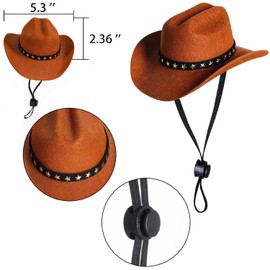 Western Cowboy Porch Goose Outfit with Premium Bow Tie for 23"/17" Lawn Cement Goose Statue -Brown Cowboy Hat & Red Bandana Scarf, Yard Garden Holiday Decor for 4th July Party