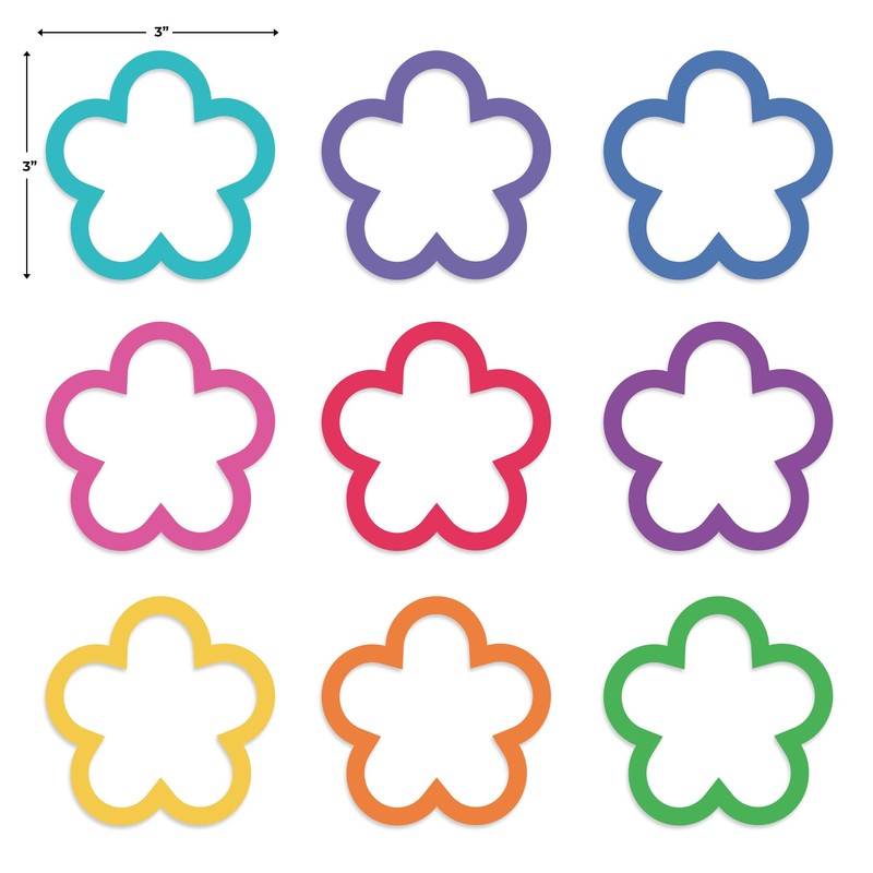 Paper Flower Cutouts 108pcs | Cut Out Shapes for Bulletin