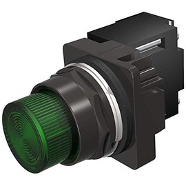 Siemens 52BL4J3XB Heavy Duty Indicator Light, 30mm, Green, Plastic Lens, 480V AC Transformer, LED Bulb, Coated BlackMax, Watertight/Oiltight