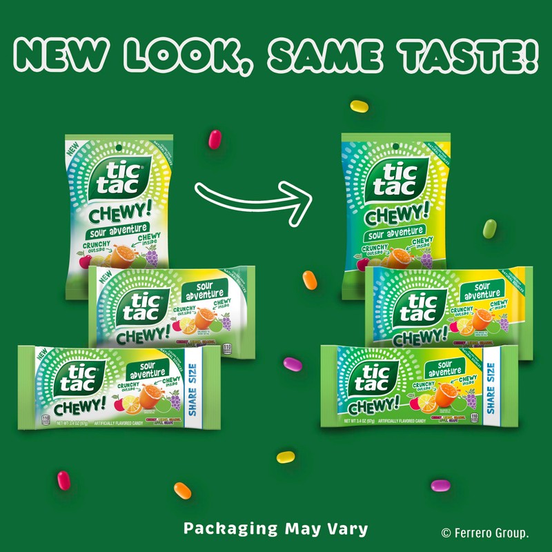 TIC TAC CHEWY! Sour Adventure Candy, Bulk 12 Pack, Sour