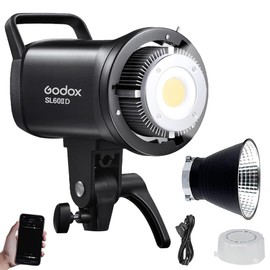 Godox SL60IID 70Ws LED Video Light CRI96+ TLCI97+ 5600±200K Builtin 8 FX Effects Bowens Mount Continuous Light for Photography Studio Vedio Portrait Product Shooting Bluetooth App Control