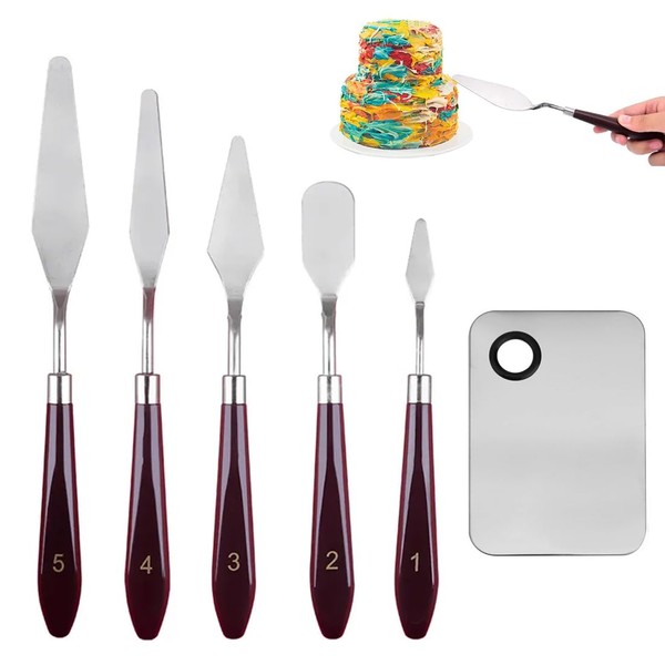 WUSJCOF 6 Piece Spatula Set Structure Paste Acrylic Painting Art