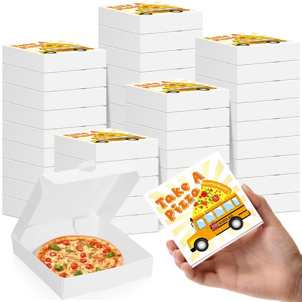 MotiMind MotiMind 100 Pack Mini Pizza Boxes with Stickers 3.5