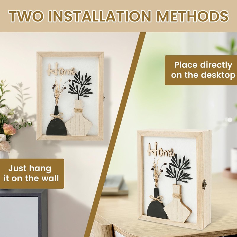 Wooden Key Box, Key Holder Wall Mount Decorative Wooden Key