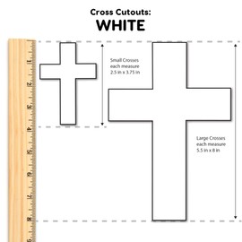 FreshCut Crafts 100 Pieces White Cross Cutouts with IDEA Guide, 2-Sided US Made Card Stock Punch Out Large and Small Crosses for Bible Crafts, Sunday School, Classroom Decor & Faith-Based Activities