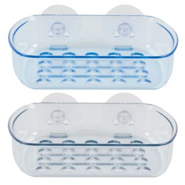 2 Pc Wall Mount Shower Bath Soap Bar Holder Dish Tray Suction Cups Draining Rack Holder Self Draining Soap Dish Holes Easy Clean Bar Soap Holder with Suction Cup Soap Dish Suitable for Shower Bathroom