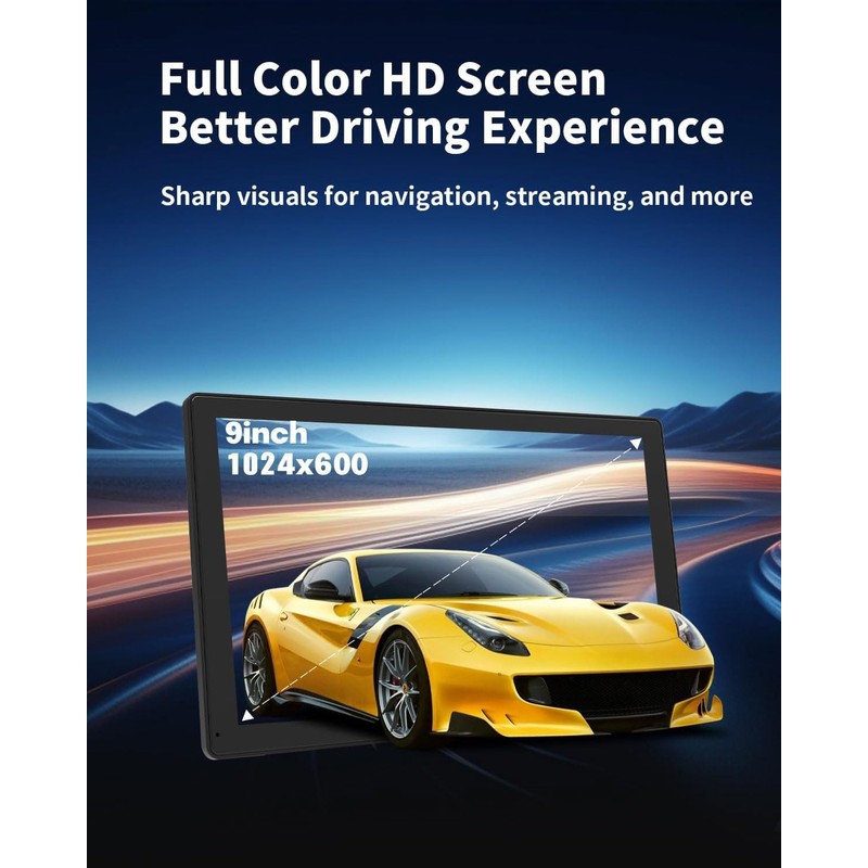 ZUCWO 9 Inch Wireless CarPlay Screen for Car, CarPlay &