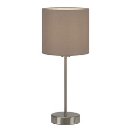 Briloner Leuchten Table Lamp / Bedside Lamp / Desk Lamp, 1x E14 Socket, Includes Switch on Cable, Fabric Shade