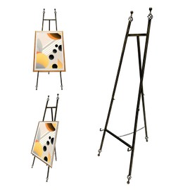 Iron Adjustable Arts & Crafts Easels,Metal Easel Stand with Chain Support for Mirror,58 Inch Floor Easels for Display Wedding Sign(Bronze)