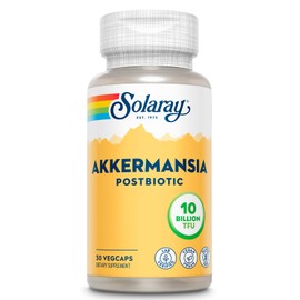 SOLARAY Akkermansia Postbiotic, Akk11, 10 Billion TFU, Beneficial Strain for Gut Health Support, Vegan, Gluten-Free, 60-Day Guarantee, 30 Servings, 30 VegCaps