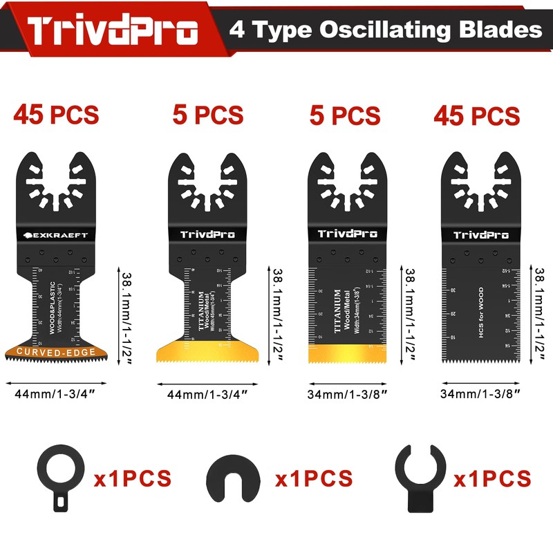 Oscillating Tool Blade Multitool Blades - TrivdPro 100pcs Multi Tool
