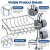 Kitchen Sink Faucet Organizer with Sponge Holder, Drain Rack and