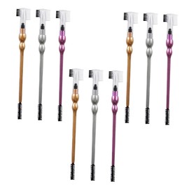 Baluue 9pcs Dual-ended Brow Comb and Eyelash Brush Multifunctional Makeup Tool for Eyebrows and Lashes Portable Beauty Accessories for Women