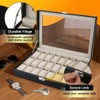 weyleity 24 Slots Watch Box with Glass Lid | PU
