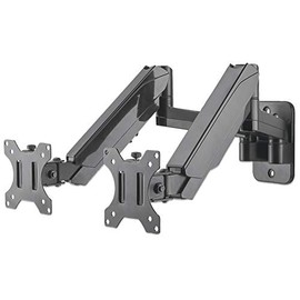 Universal Gas Spring Dual Monitor Wall Mount Two Gas-Spring Jointed Arms, Supports Two 17" to 32" TV Or Monitors up to 8 Kg (17.64 Lbs.) Model Number 461627