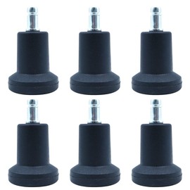 WANGCL Pack of 5 Glide Castors for Office Chair Wheel Replacement, 11mm x 22mm Stem, 50mm Diameter (Black)