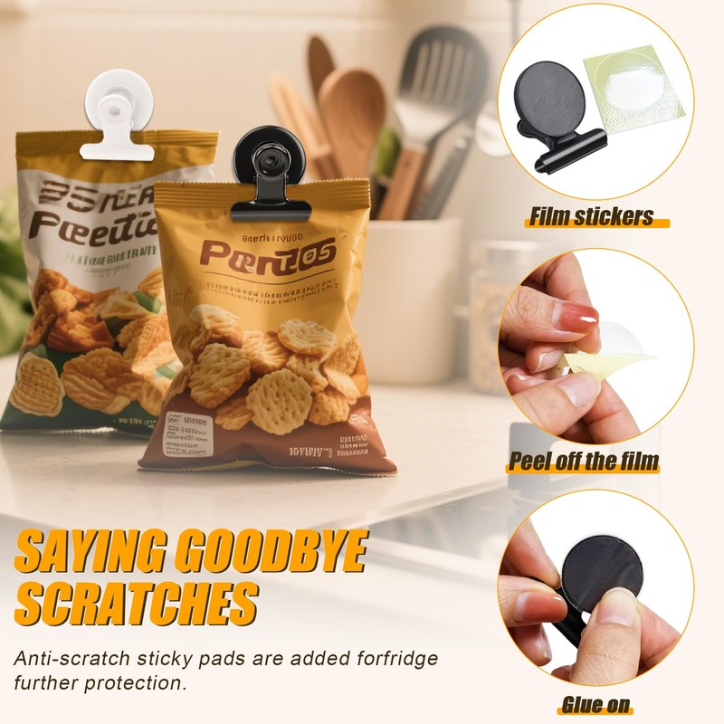 20 Pack Magnetic Clips Heavy Duty, Black Fridge Magnet Clips