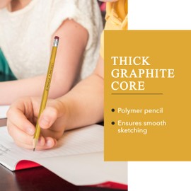 three leaf 2000 Ct Yellow Pencils With Eraser, Bulk Pack, Premium Quality, Yellow Color, Classroom Set, School Supplies For Kids (Pack of 4)