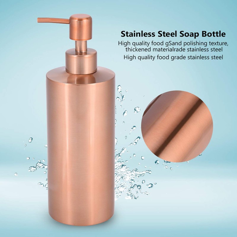 Soap Dispenser Copper 304 Stainless Steel Rose Gold Soap Bottle,