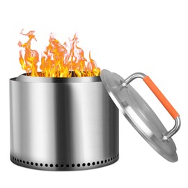 Fire Pit Lid Accessory for Bonfire Fire Pit, Burly Grill 20 inch Lid 304 Stainless Steel with Heat Resistant Handle for 19.5" Solo Stove Bonfire