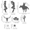 BENECREAT 6x6" Western Cowboy Pattern Stainless Steel Stencils, Reusable Creative