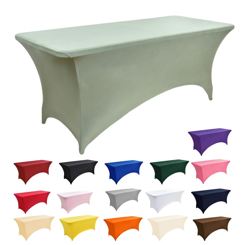 ZarzaaSik 118 2-Pack 4ft Spandex Table Covers for Rectangular Folding