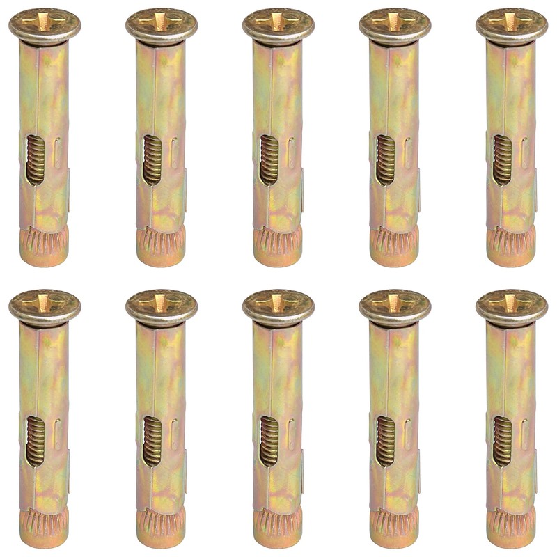 10 PCS Metal Expansion Bolts – Flat Head Cross Drive