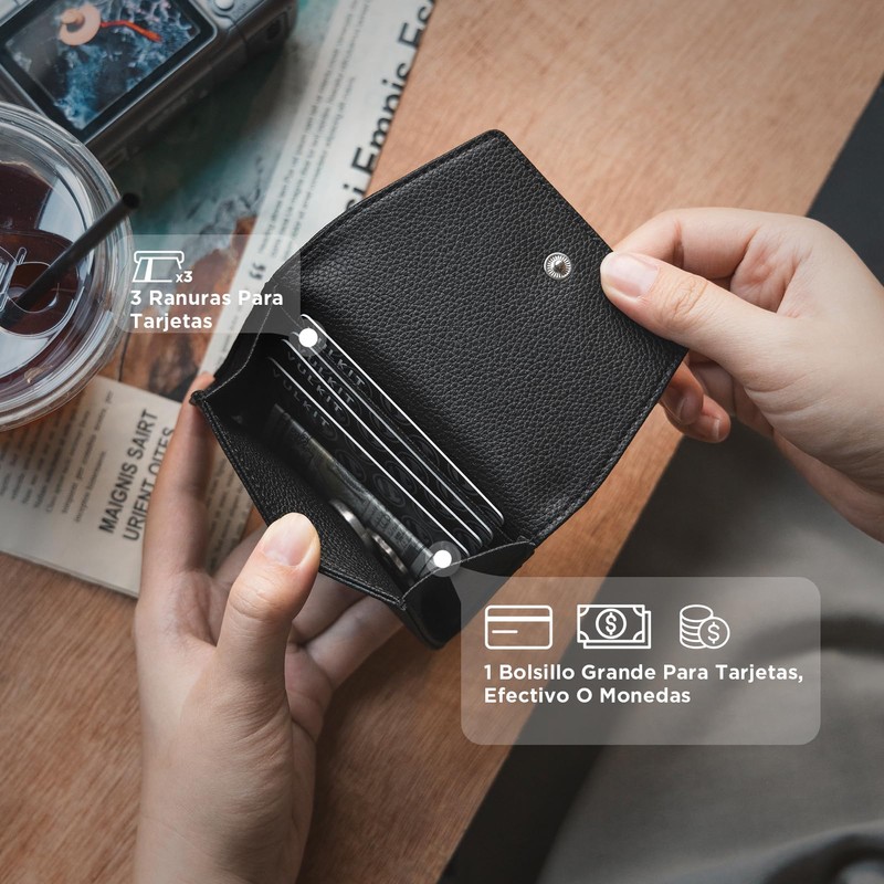 VULKIT Credit Card Holder for Women with Clear ID Window