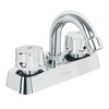 Foset Basic MP-050, Mezcladora plástica lavabo, cuello curvo, manerales estándar