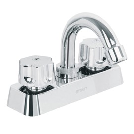 Foset Basic MP-050, Mezcladora plástica lavabo, cuello curvo, manerales estándar