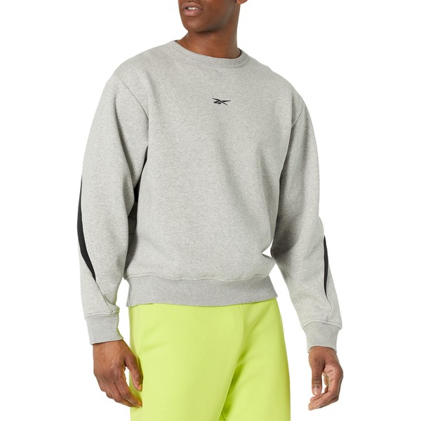 Reebok Men's Standard Big Logo Crewneck Sweatshirt, Medium Heather Grey/Large
