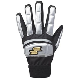 Baseball SSK Running Base Gloves, Sliding Gloves, For Running Bases, Both Hands, Washable, EBG1003W, Escape Baseball Supplies, Swallow Sports (9095) Black x Silver M