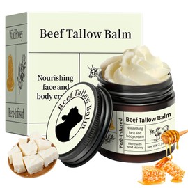 Grass-Fed Beef Tallow Honey Balm for Skin - Nourishing Face & Body Cream for Dry Skin - Moisturizing Skincare with Mild Ingredients (Color, A)